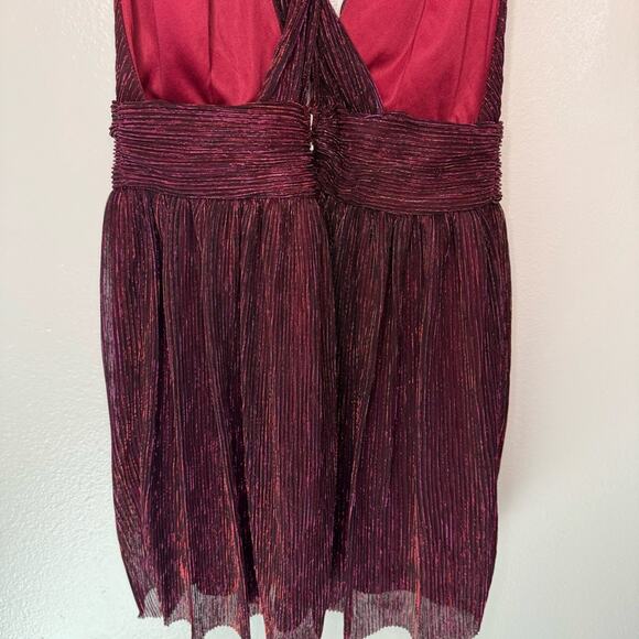 Lulus Ailey Magenta and Black Mini Dress Twist Back Skater Dress Women's Small - Picture 9 of 13